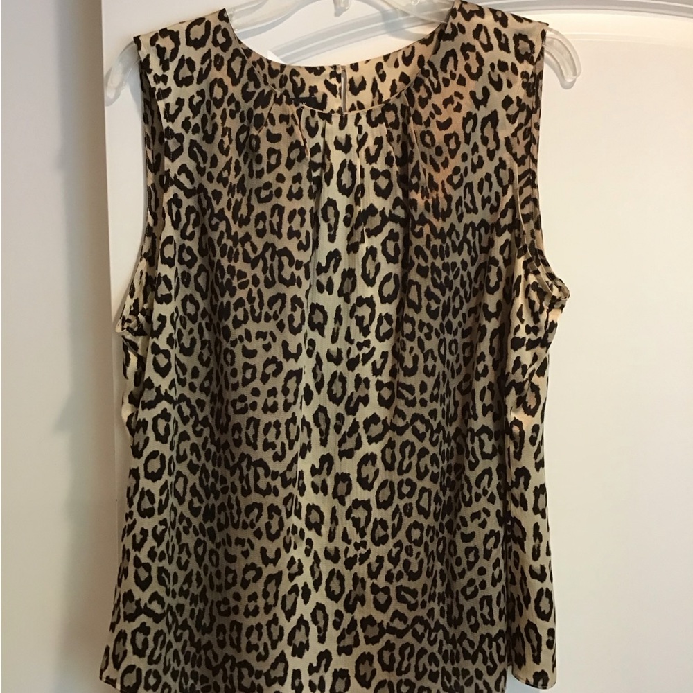 Jones New York Black and Brown Sleeveless Blouse